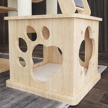 Load image into Gallery viewer, CHONGBEIYA Pinewood All-in-one Cat Tree With Scratching Slide 1.96m