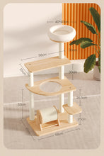 Load image into Gallery viewer, CHONGBEIYA Pinewood Space And Wheel Scratcher Cat Tree 1.3m