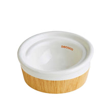 Load image into Gallery viewer, PETIO Necoco Wood Grain Ceramic Cat Inclined Feeding Bowl