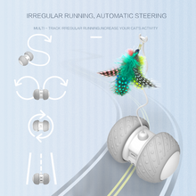 Load image into Gallery viewer, BENTOPAL P03 Smart Wheel Feather Self Rolling Cat Toy