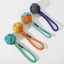 Load image into Gallery viewer, PAWZCITY Interactive Rope Ball With Loop Dog Toys