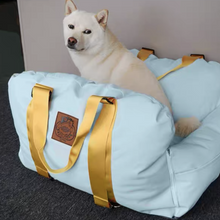 將圖片載入圖庫檢視器 KASHIMA Kawana Leather Car Seat Pet Bed With Suede Cushion