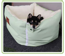 Load image into Gallery viewer, KASHIMA Aomori Leather Car Seat Pet Bed With Velvet Cushion