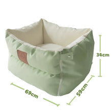 Load image into Gallery viewer, KASHIMA Aomori Leather Car Seat Pet Bed With Velvet Cushion