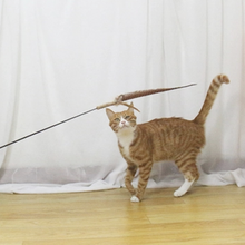 Load image into Gallery viewer, PETIO Pheasant Feather Cat Teaser With Silvervine 170cm