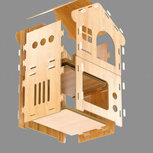 Load image into Gallery viewer, POPOCOLA Pine Wood Wooden Pet House And Scratcher