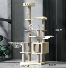 Load image into Gallery viewer, POPOCOLA Pine Wood Cat Tree 1.6m White