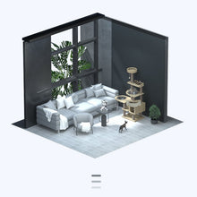 Load image into Gallery viewer, POPOCOLA Pine Wood Cat Tree 1.6m White