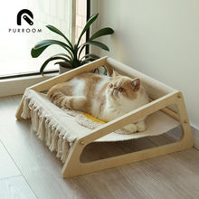 將圖片載入圖庫檢視器 PURROOM Wood Hammock Pet Bed