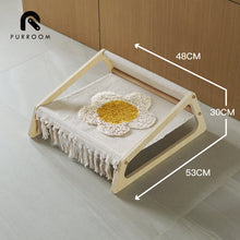 將圖片載入圖庫檢視器 PURROOM Wood Hammock Pet Bed