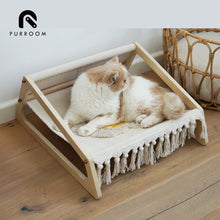 將圖片載入圖庫檢視器 PURROOM Wood Hammock Pet Bed