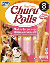Load image into Gallery viewer, INABA CIAO Churu Rolls Dog Treats Chicken With Salmon