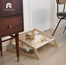 將圖片載入圖庫檢視器 PURROOM Wood Hammock Pet Bed