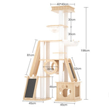 Load image into Gallery viewer, CHONGBEIYA Pinewood All-in-one Cat Tree With Scratching Slide 1.96m
