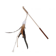 將圖片載入圖庫檢視器 ZEZE Wooden Cat Teaser With Feather