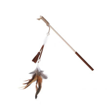 將圖片載入圖庫檢視器 ZEZE Wooden Cat Teaser With Feather
