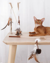 將圖片載入圖庫檢視器 ZEZE Wooden Cat Teaser With Feather