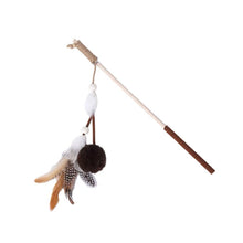將圖片載入圖庫檢視器 ZEZE Wooden Cat Teaser With Feather