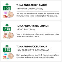 Load image into Gallery viewer, FOOD CHAIN Tuna &amp; Duck Recipe Wet Cat Food
