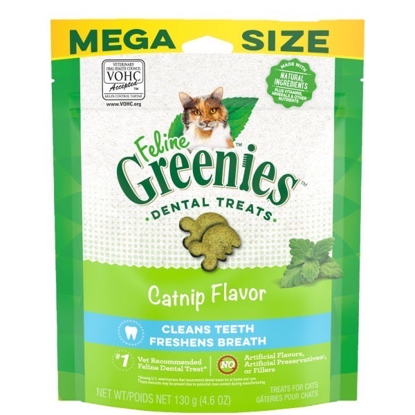 FELINE GREENIES Savory Dental Treats Mega Size