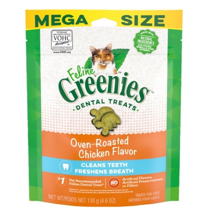 FELINE GREENIES Savory Dental Treats Mega Size