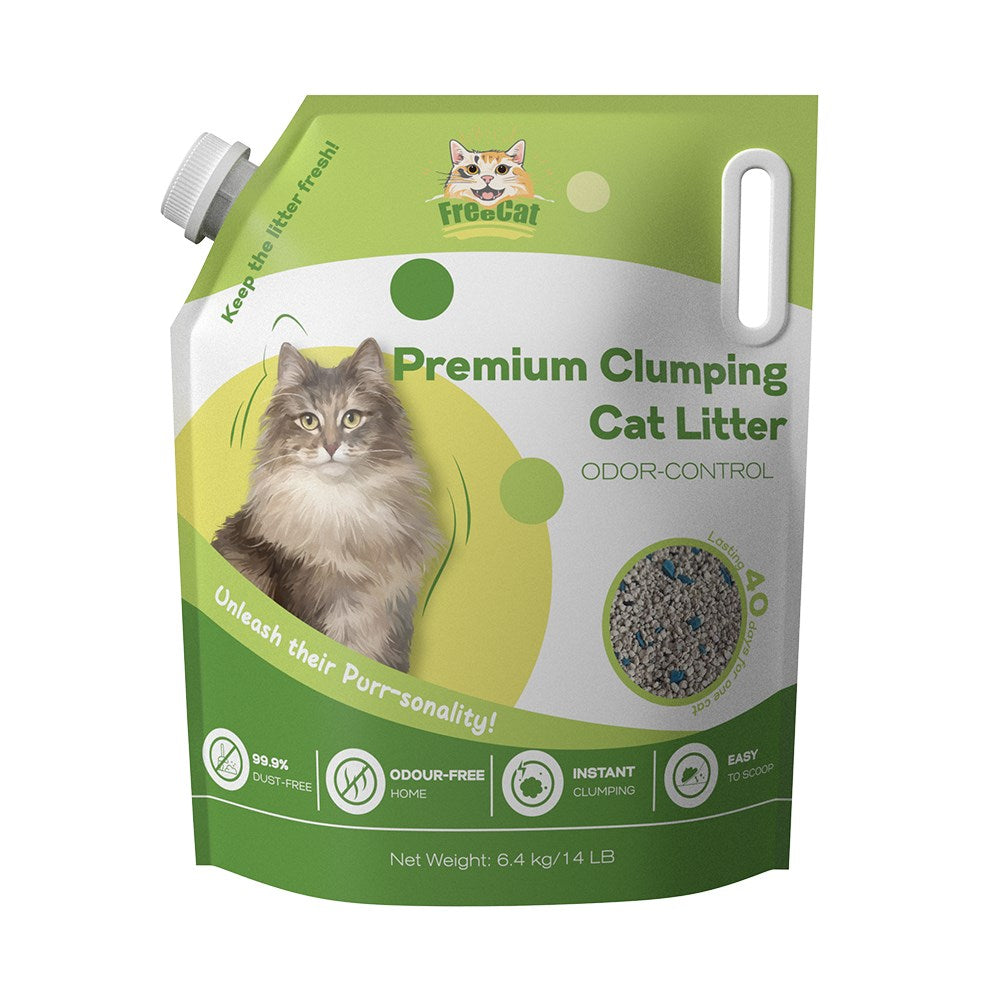 FREECAT Premium Clumping Cat Litter Odour Control 6.4kg