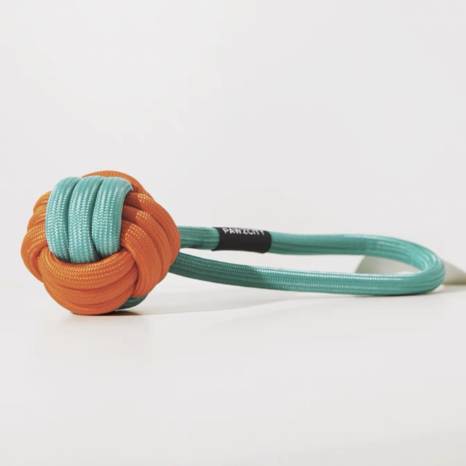 PAWZCITY Interactive Rope Ball With Loop Dog Toys