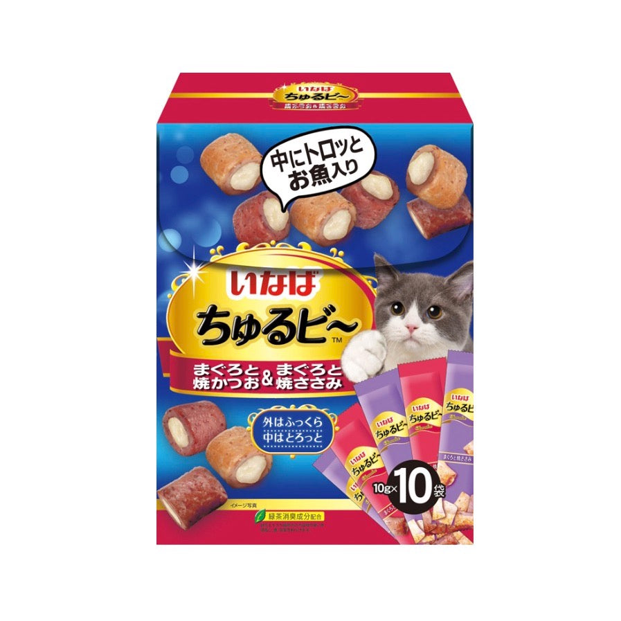 CIAO CHURU BEE Mixed Maguro & Grilled Chicken 10 Packs Treats For Cat