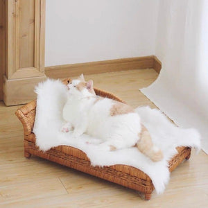 CatsCity Handcrafted Rattan Pet Daybed